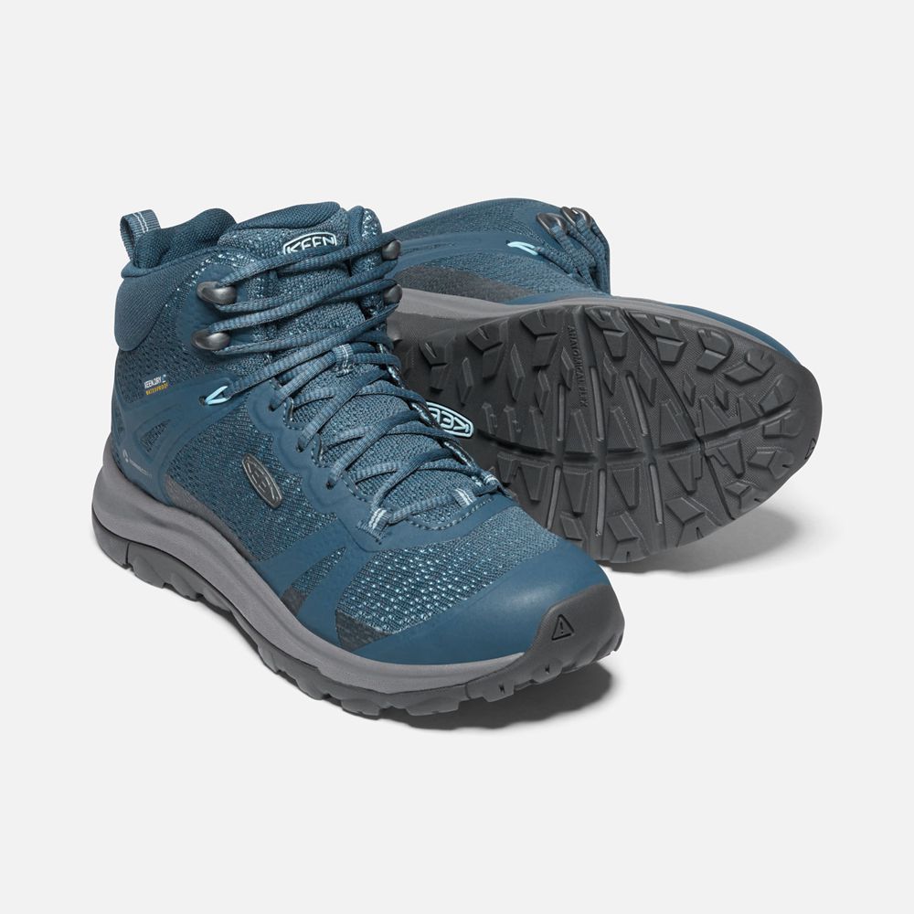 Botas de Seguridad Keen Mexico Azules - Mujer Terradora Ii Waterproof - WS5847609